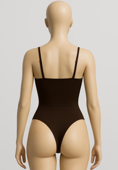 Body Modelator Tanga cu Bretele Subțiri Reglabile,Culoare Bordo,Engros